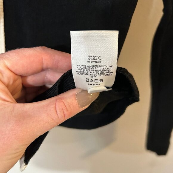 Express Body Contour Black White Button Down Classy Cardigan Women’s Size XS - Picture 3 of 5